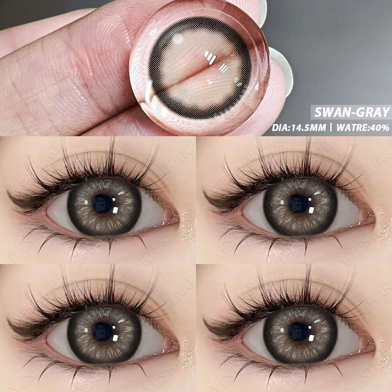 Ihomed 1 Pair Colored Contact Lenses for Eyes Beautiful Pupil Blue Contact Lenses Gray Lenses Yearly Use Cosmetic Eye Lenses