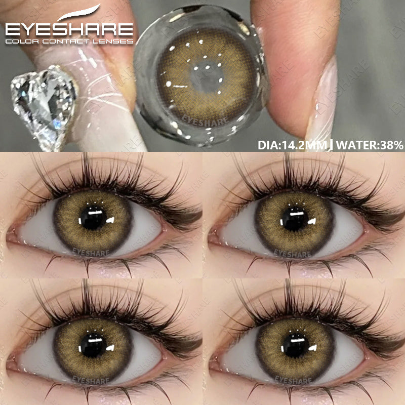 Ihomed 1pair Natural Eye Lenses Color Contact Lenses for Eyes Green Lenses Blue Eye Contact Lens Yearly Cosmetic Gray Pupils