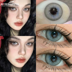 Ihomed  1Pair New Colored Contact Lenses for Eyes Brown Lenses Green Eye Lenses Gray Pupils Yearly Cosmetic Eye Contact Lens