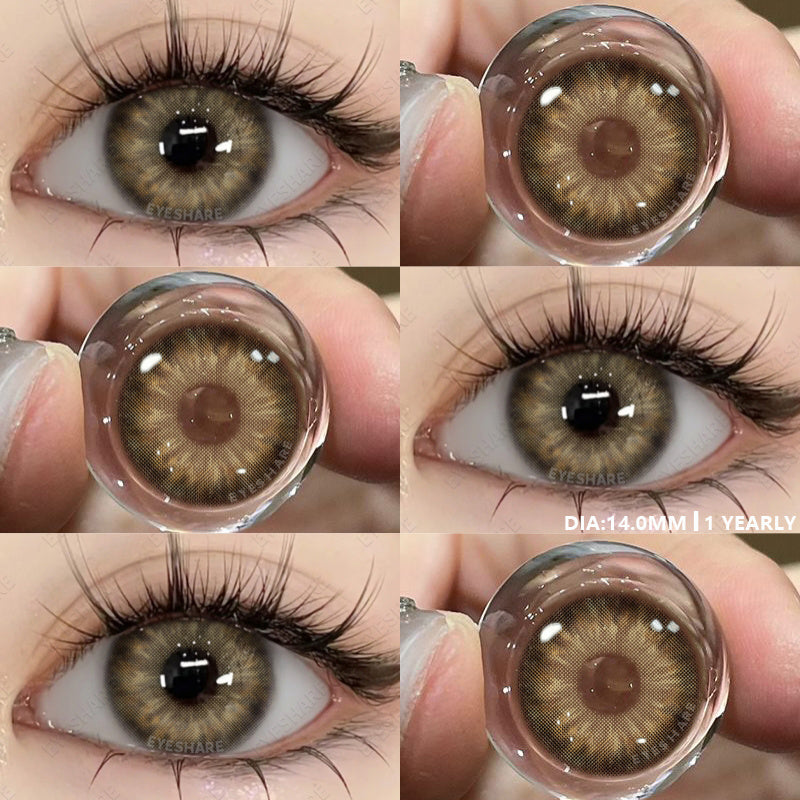 Ihomed Colored Contact Lenses 1pair Natural Eye Lens Blue Eye Lenses Brown Lenses Gray Pupils Yearly Cosmetic Green Contacts