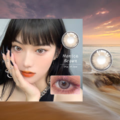 Ihomed 2pcs/pair Natural Lenses 3 Tone Monica Series Contact Lenses Colored Lenses for Eyes Eye Contacts Yearly Use(DIA:14.5mm)