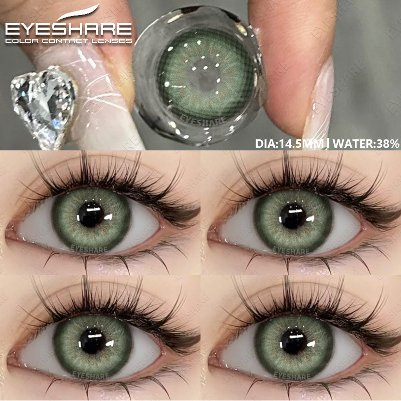 Ihomed 1pair Natural Eye Lenses Color Contact Lenses for Eyes Green Lenses Blue Eye Contact Lens Yearly Cosmetic Gray Pupils