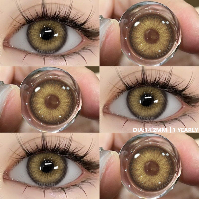 Ihomed Colored Contact Lenses 1pair Natural Eye Lens Blue Eye Lenses Brown Lenses Gray Pupils Yearly Cosmetic Green Contacts