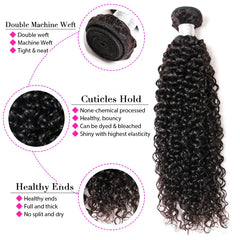 Ihomed 12A Peruvian Kinky Curly Bundles With Closure 3 Bundles With Closure Unprocessed Virgin Human Hair Curly Bundles With Frontal