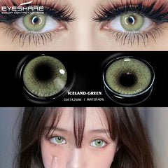 Ihomed 1 Pair Eye Lenses Iceland Coloured 14.2mm Contact Lenses for Eyes Cosmetic Contact Lens Eye Color Beauty Makeup