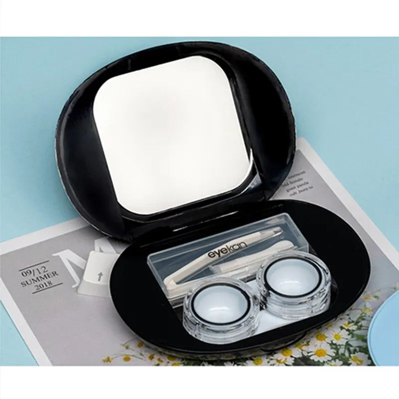 Ihomed Magnetic Attraction Mellow Cobblestone Shape Contact Lenses Case Contact Lens Partner Box