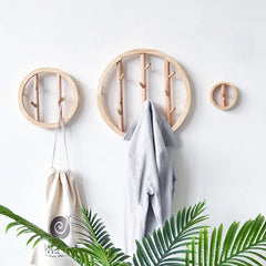 Ihomed Wood Wall Hooks Decorative Clothes Hanging Hook Crochet Nordic Wooden Cloth Holder Organizer Hangers for Home Hotel Dorm Decor