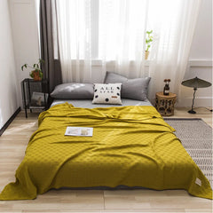 Ihomed High Quality Summer Towel Blanket Grid Thread Covers 100%Cotton Gauze Sofa Cover Solid Color Single Double Bedspread 200*230