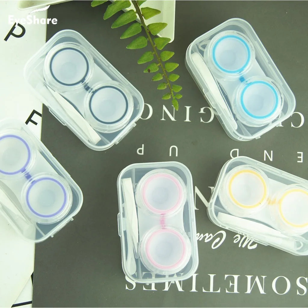 Ihomed Candy Color Transparent Contact Lens Partner  Case Travel Kit Storage Set