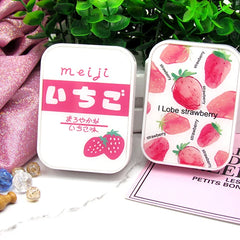 Ihomed Strawberry Contact Lens Case with Stick Mirror Set Contact Lens Partner Container Storage Holder Random color