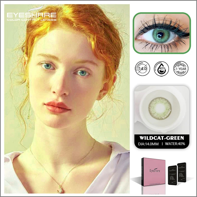 Ihomed Color Lens Eye WILDCAT Series Color Contact Lenses for Eyes Beauty Contact Lenses Eye Cosmetic Color Lens Beauty Makeup