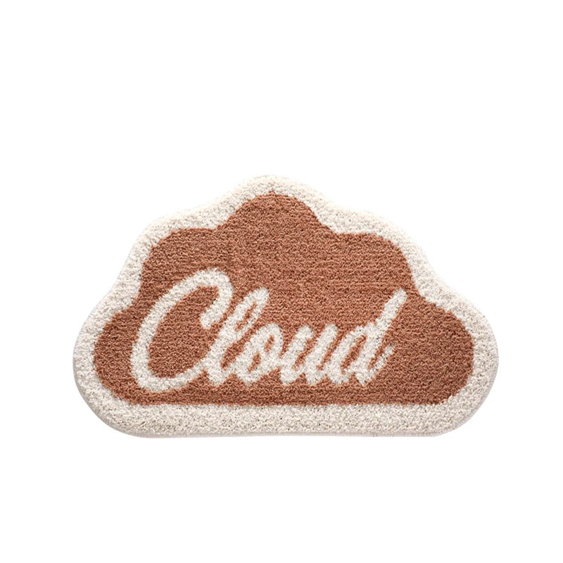 Ihomed Tufted Bathmat Soft Cloud Shape Mat Bathroom Rug Carpet Function Entrance Floor Anti Slip Pad Aesthetic Home Room Decor