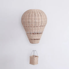 Ihomed Handmade Kids Room Decoration Nordic Style Children Bedroom Kindergarten Rattan Weaven Hot Air Balloon Craft Wall Hanging Decor