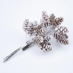 Ihomed 10pcs/Bundle Artificial Plants Fake Pine Cone Decorative Flowers Wreaths Christmas Home Decor Diy Wedding Handmade Pompon