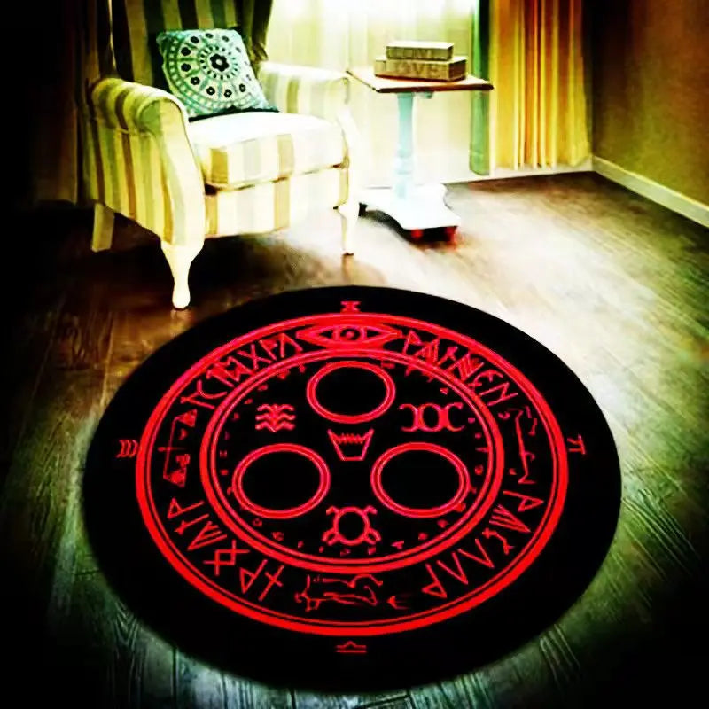Ihomed Hot Sale Silent Hill Halo Of The Sun 80x80cm Printed Round Rugs Bedroom Floor Mat Non-Slip Round Carpet For Livingroom
