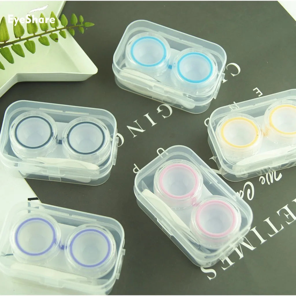 Ihomed Candy Color Transparent Contact Lens Partner  Case Travel Kit Storage Set