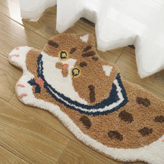 Ihomed Soft Cat Bathmat Fluffy Flocking Bathroom Rug Bedside Carpet Function Entrance Floor Mat Anti Slip Pad Home Kids Room Decor