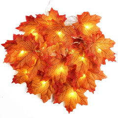 Ihomed 2/3/6M Christmas Decoration Artificial Maple Leaf Leaves LED Light String Lantern Garland Home Party DIY Deco Halloween New Yea