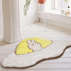 Ihomed Egg Shape UFO Mat Nordic Funny Fluffy Bathroom Carpet Area Rug Bath Room Floor Anti Slip Pad Bathmat Doormat Home Office Decor