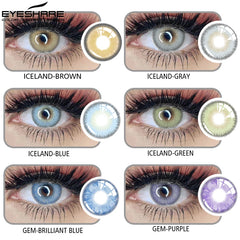 Ihomed 1 Pair Eye Lenses Iceland Coloured 14.2mm Contact Lenses for Eyes Cosmetic Contact Lens Eye Color Beauty Makeup