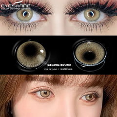 Ihomed 1 Pair Eye Lenses Iceland Coloured 14.2mm Contact Lenses for Eyes Cosmetic Contact Lens Eye Color Beauty Makeup