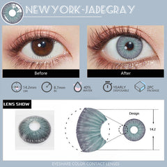 Ihomed NewYork Jade Gray 14.2mm 1 Pair | 1 Year