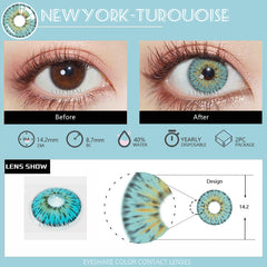 Ihomed NewYork Turquoise 14.2mm 1 Pair | 1 Year