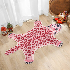 Ihomed Pink Leopard Print Rugs