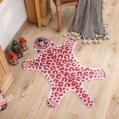 Ihomed Pink Leopard Print Rugs