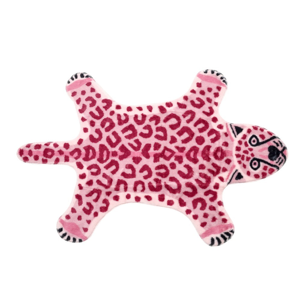 Ihomed Pink Leopard Print Rugs