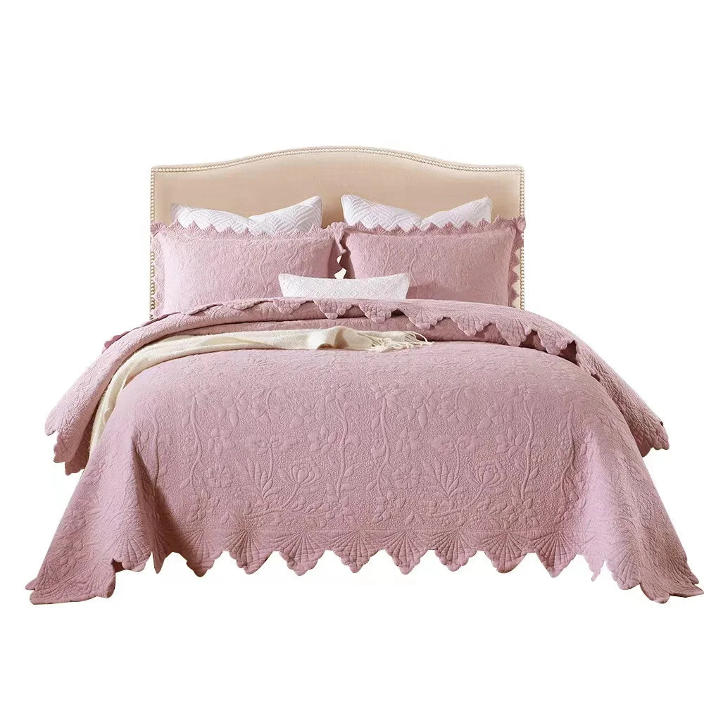 Ihomed 3pc luxury bedding set Cotton Bedspread on the bed Plaid double bedspreads and coverlets for home  bed cover & Mattress topper