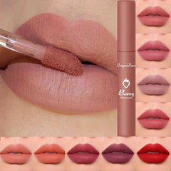 Ihomed Nude Lip Gloss Matte Velvet Liquid Lipstick Waterproof Sexy Long Lasting Non-stick Cup Nude Red Make-up for Women Korea Cosmetic