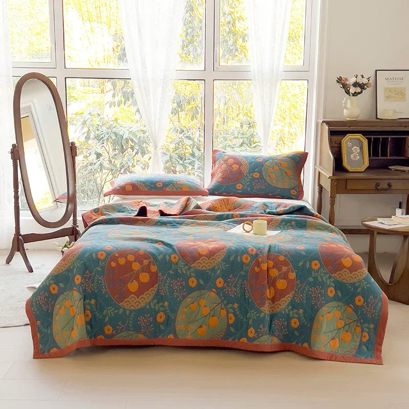 Ihomed 100% Cotton blanket Jacquard bed linen retro style Bed cover stitch blankets sofa cover bed plaid double Bedspread bed Sheets