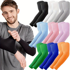 Ihomed 6 Pairs Versatile Solid Color Arm Sleeves, Unisex Sun Protection Arm Sleeves Breathable Cooling Arm Covers, For Outdoor Sports