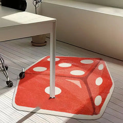 Ihomed Square Corner Dot Dice Carpet Large Event Game Floor Mat Red Bedroom Cloakroom Aesthetic Design Rug Room Decoration 양탄자