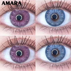 Ihomed Natural Color Contact Lenses for Eyes 2pcs GEM Series Colored Lens Blue Pink Contact Lens Yearly Cosmetic Contact Lens