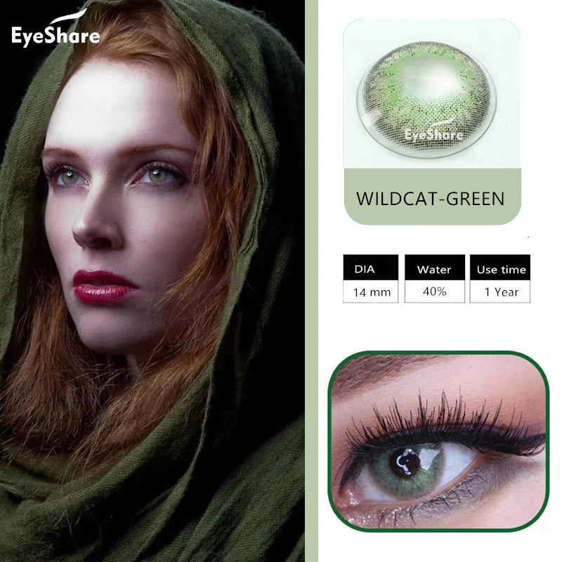 Ihomed 1 Pair(2pcs) Colored Cat Eyes Series Contact Lens for Eyes Yearly Use Cosmetic  Contacts Lenses Eye Color