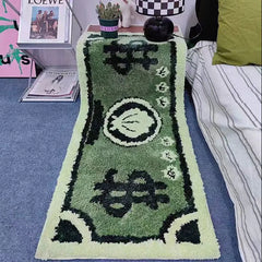 Ihomed 50x120cm Dollar Bill Area Rug Green Bedroom Bedside Carpet Living Room Soft Sofa Area Foot Mat Rugs