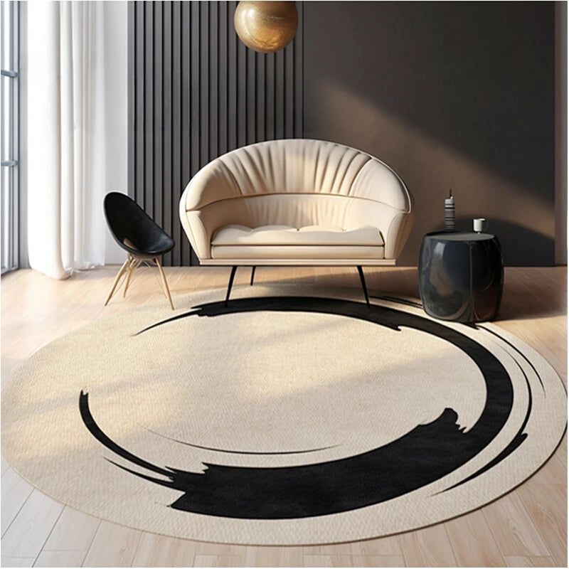 Ihomed Abstract Art Carpet Large Area Living Room Decorative Carpets Easy Care Round Rug Comfortable Refreshing Bedroom Rugs Alfombra