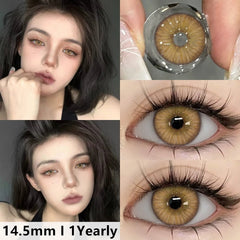 Ihomed 2pcs/pair New Colored Contacts Lenses for Eyes Brown Eyes Contacts Lenses Fashion Blue Lenses Yearly Gray Contacts Lens