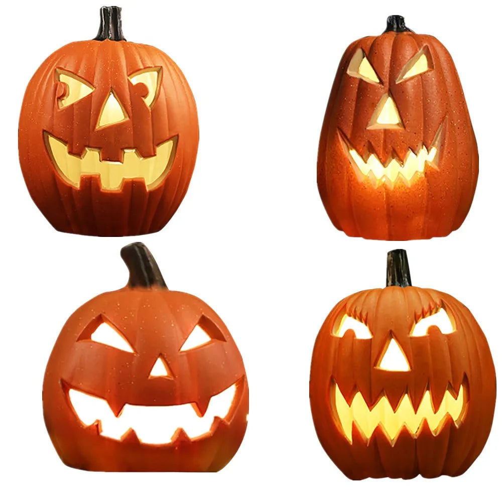 Ihomed 1PCS Pumpkin Lantern Plastic Halloween Led Pumpkin Lamp Flashing Ghost Lighting Festival Park Indoor Garden Decoration New