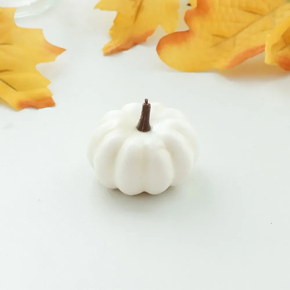 Ihomed 10Pcs Artificial Pumpkin Halloween Decorations for Home Mini Fake Pumpkin Autumn Harvest Party Thanksgiving Ornaments Props