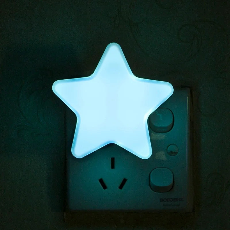 Ihomed LED Night Light Star Shape Remote Control Socket Lamp Bedroom Decor Bedside Wall Lamps Kids Children Baby Sleep Night Lights