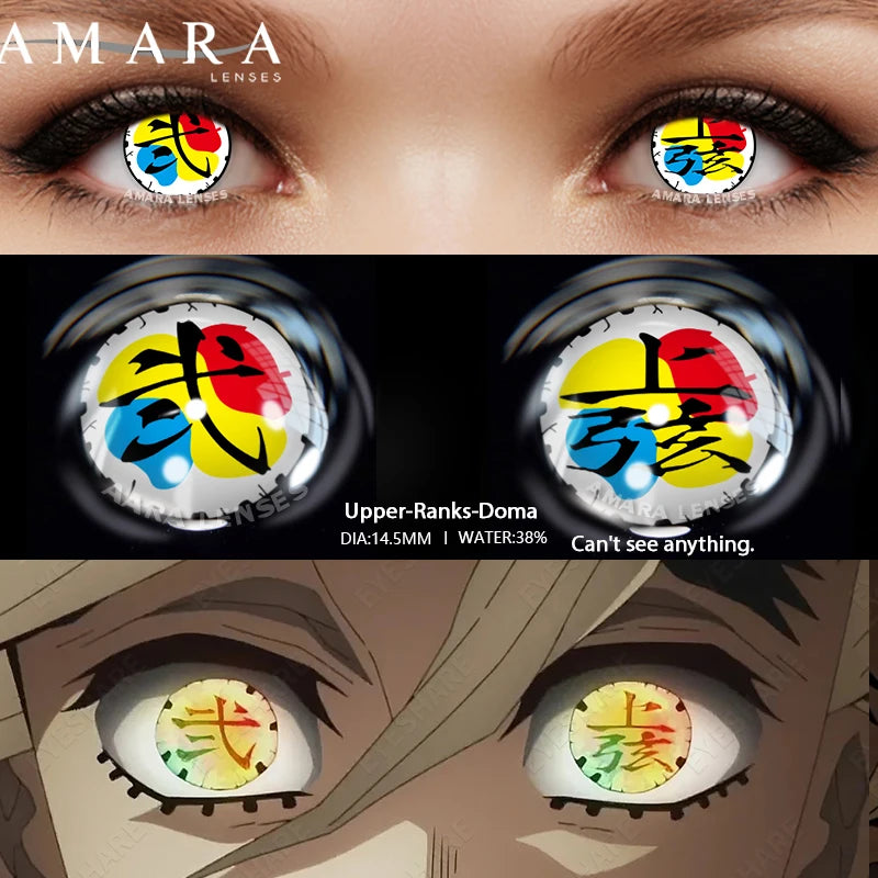 Ihomed 2pcs/1pair Anime Cosplay Colored Contact Lenses crazy Halloween Coloured Anime Softlens Hoshino Ai Pupil