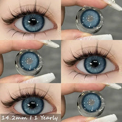 Ihomed New Colored Contacts Lenses for Eyes Blue Contact Lenses Brown Eyes Contact Lenses Yearly Gray EyeContact Lens 14.2mm