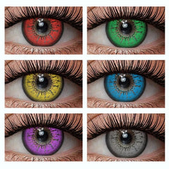 Ihomed 2pcs Color Contact Lenses For Eyes Anime Cosplay Colored Lenses Red Multicolored Lenses Contact Lens Beauty Makeup