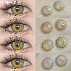 Ihomed New Lense 1 Pair Color Contact Lenses with Natural Eye Contact Lenses Blue Brown Green Lenses Pupils Beauty Color Lens