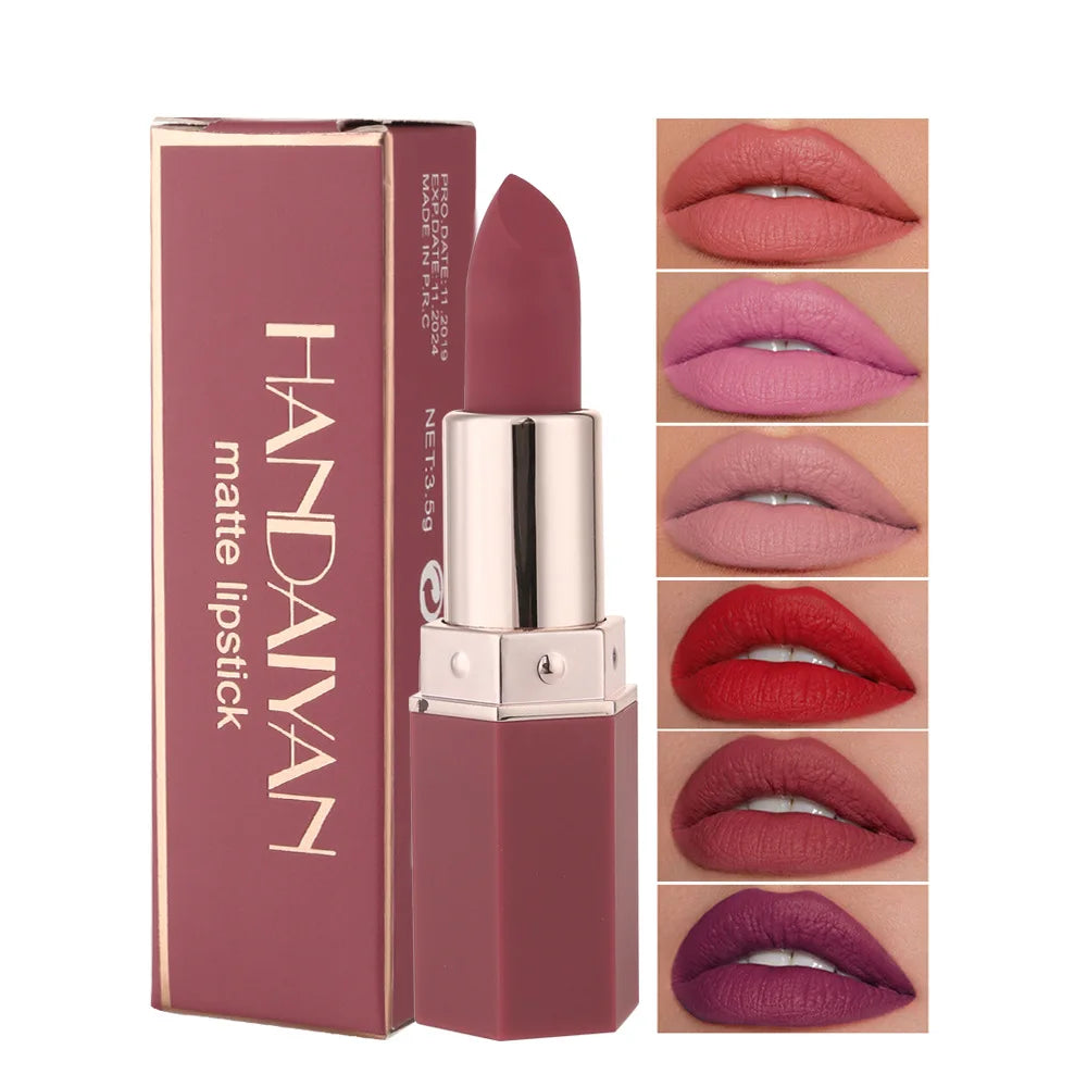 Ihomed Nude Matte Lipstick Velvet Lipsticks Waterproof Long Lasting Non-stick Cup Lip Stick Not Fading Sexy Red Pink Makeup Cosmetics