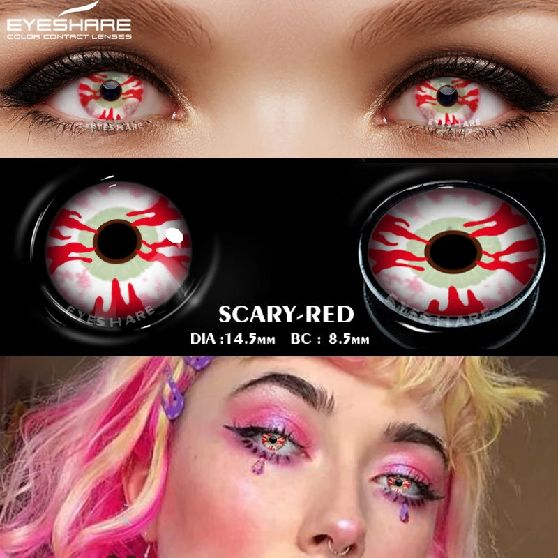 Ihomed Color Contact Lenses For Eyes 1Pair Anime Cosplay Colored Lenses Blue Red Halloween Lenses Contact Lens Beauty Makeup