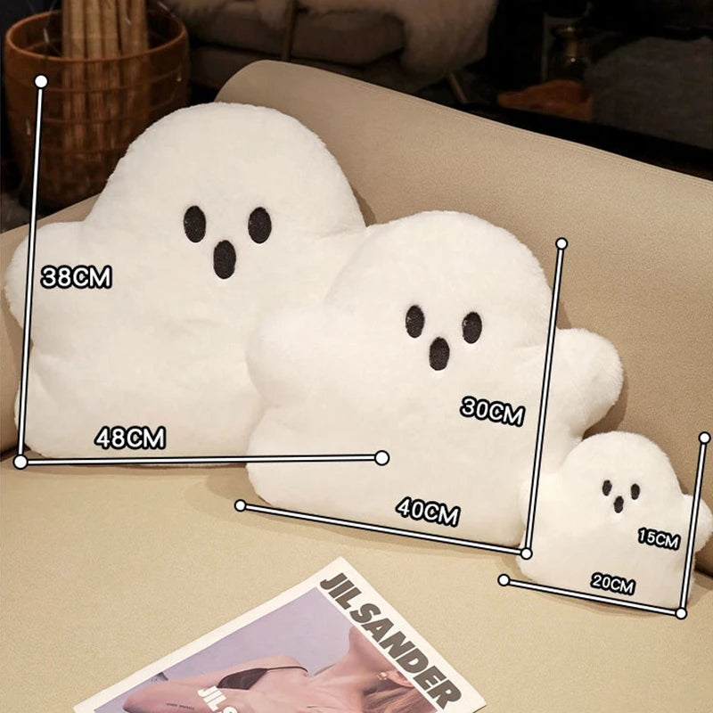 Ihomed Halloween Plush Kawaii White Cloud Ghost Pillow Halloween Soft Cushion Children Party Gift Doll Home Bedroom Chair Home Decor